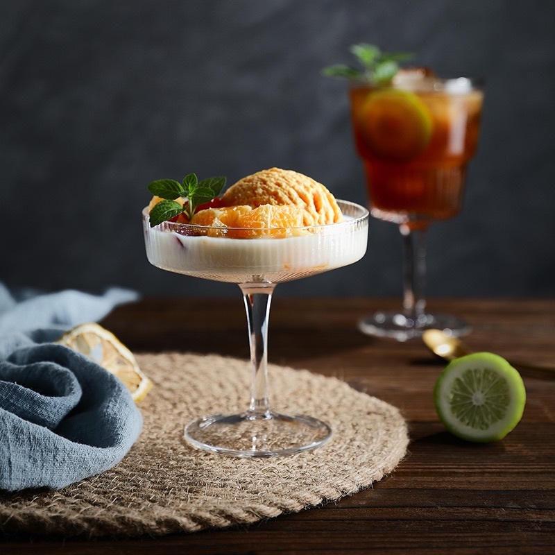 Handmade high-footed crystal glass ice cream cup dessert cup cocktail glass