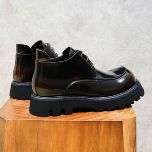 Latest Summer Autumn Trendy Men's Cowhide Lace-up <b>Pointed</b> <b>Toe</b> Shoes <b>Flat</b> Sole Waterproof Breathable Lightweight Business - Product Image 6