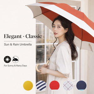 Parapluie droit de style japonais à ouverture automatique, avec poignée en bois courbée, résistant au vent 60 mph, minimaliste, diamètre 108 cm, logo personnalisé OEM - Product Image 1