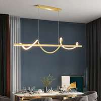 Luminaires Suspendus LED Modernes Spirale Or Noir pour Table Salle à Manger Cuisine Bar Décoration Maison Lustre LED