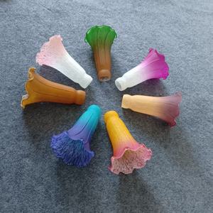 Lámpara de Mesa Moderna con Pantalla de Cristal Soplado a Mano, Color Verde Ámbar, Estilo Lirio de Estanque, Bombilla de Filamento E14, 100-240V, Ligera, para el Hogar - Product Image 4