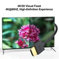 Câble HDMI noir Xput, 10 cm, 15 cm, 20 cm, 30 cm, 50 cm, 100 cm, ultra fin, plaqué or, 4K 2.0V 1080P, mâle-mâle