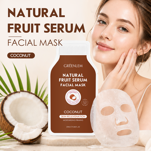 Masque facial hydratant à la noix de coco Greenlem avec essence hydratante et nourrissante en profondeur, éclaircissant pour peaux sèches, marque privée - Product Image 2