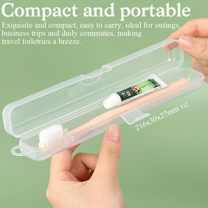 SUNSHING Personalized Toothbrush and <b>Toothpaste</b> Travel Case Chopstick Utensil Storage Holder Portable Plastic Toothbrush Box - Product Image 3