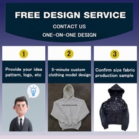 Sudadera con Capucha de Alta Calidad, Personalizada con Logotipo en Impresión 3D Puff, Talla Estadounidense, 100% Algodón, Impresión DTG, Talla Grande para Hombre
