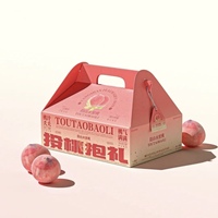 Sac de courses en papier personnalisé écologique avec motif de fruits de dessin animé, doublure en éponge, gaufrage, impression couleur intégrale, logo et taille sur mesure