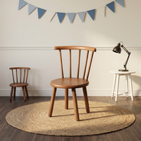 Chaises de salle à manger Windsor classiques en bois massif écologique en bois de caoutchouc avec dossier incurvé pour enfants, pour cafés, restaurants ou salons