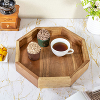 Fait à la main Meilleur Prix Élégant Solide Acacia Usage Domestique Plateau En Bois Plateau Tasse Plateau En Bois avec Poignée