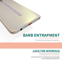 Verrou de sécurité professionnel pour port USB-C avec système d'encastrement à barbelures, bloqueur physique anti-vol de données, bouchon de sécurité en silicone étanche anti-Juice