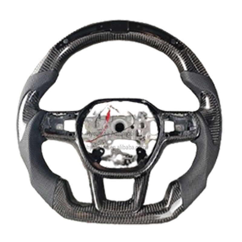 Led+carbon fiber+perforated leather+black stitching