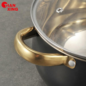 TIANXING 8-piece paslanmaz çelik TENCERE SETİ altın kolu çorba ve stok tencere siyah güveç seti indüksiyon tencere seti - Product Image 4