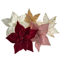 Décorations de Noël 2026 : Nouveaux Bouquets de Poinsettias Artificiels pour Ornements d'Arbres de Centres Commerciaux et Décoration Intérieure - Plusieurs Couleurs