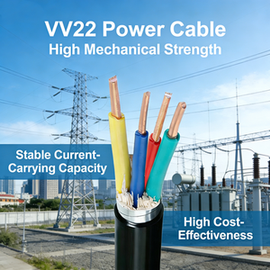 Câble électrique en cuivre à âme en cuivre 0,6/1 kV, blindé, gaine <span class=keywords><strong>PVC</strong></span>, VV22, câble <span class=keywords><strong>d</strong></span>'alimentation solide pour la construction industrielle - Product Image 3