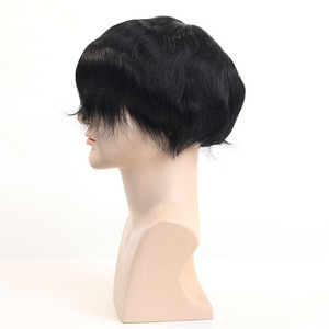 100% Human Hair Slight Wave Mono Lace PU <b>Toupee</b> for Men - Product Image 4