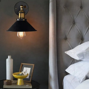 Zeal Lighting E26 Black Iron Wall Lamp Modern <b>Vintage</b> Industrial Design LED Light Source for Indoor Use <b>Bed</b> Side Wall Lighting - Product Image 1