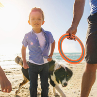 Yobest Spritzgegossener Kunststoff-Flugring, Weicher Flexibler Wurfring für Kinder und Hunde, Interaktives Spielzeug für Draußen und Strand