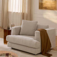 Fauteuil simple de style moderne, entièrement rembourré, fauteuil de détente minimaliste pour petit appartement, salon, espace de repos