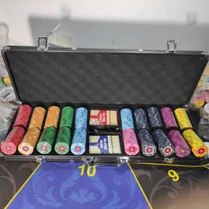 ชุดชิปโป๊กเกอร์เซรามิกเคสอลูมิเนียมแฟนซี500 300 200ขนาด9.5ก. 11.5ก. เฉื่อยแกนโลหะตามสั่ง - Product Image 4