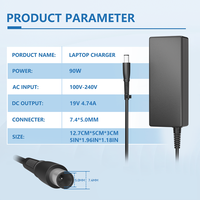Adaptateur secteur AC/DC 90W pour ordinateur portable, chargeur de remplacement avec prise DC ronde de 7,4*5,0 mm