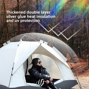 Outdoor Full Automatic Double-Layer Waterproof Summer <b>Tent</b> Oxford Cloth Quick Setup Sunscreen Insect Protection for 3-4 Double - Product Image 4