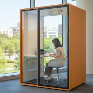 Nieuwe Aankomst Beweegbare Draagbare Privé Geluiddichte Werkcabine Akoestische Kantoorpods Kleine Geluiddichte Telefooncel - Product Image 5