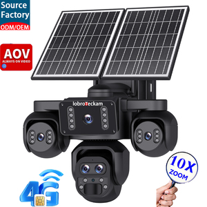 Cámara de Seguridad Iobroteckam 20MP AI 4K con Cinco Lentes, Cuatro Pantallas, Zoom Óptico 10X, <span class=keywords><strong>IP</strong></span> 4G/WiFi, Tarjeta SIM, Panel Solar, PTZ y Seguimiento Automático - Product Image 1