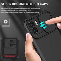 Funda de teléfono con armadura protectora para cámara deslizante para Xiaomi Mi 11 Lite / 11T Poco X3 X4 M4 Pro / Redmi 14C 10C, funda trasera con soporte
