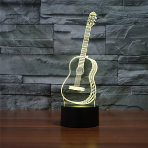 Guitarra <span class=keywords><strong>POP</strong></span> de acrílico 3D, instrumento Musical de carga de 7 colores, decoración de la habitación LED de Lava, luz nocturna de ambiente - Product Image 2