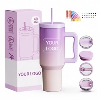 Mug Gobelet d'Aventure Isotherme en Acier Inoxydable 40 oz pour Sublimation, avec Poignée, Sans BPA, à Large Ouverture, Bouteille de Voyage pour Café et Eau Froide