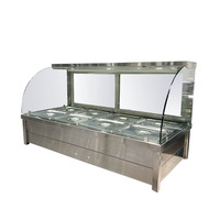 Promotion : Bain-marie électrique professionnel pour restaurant et restauration rapide, avec vitrine chauffante et bac GN