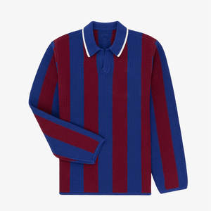 Suéter de <span class=keywords><strong>hombre</strong></span> a rayas con logotipo personalizado bordado, Jersey de punto de algodón 100%, prendas de punto de fútbol, Jersey de punto de fútbol de <span class=keywords><strong>manga</strong></span> <span class=keywords><strong>larga</strong></span> - Product Image 5