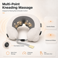 Masseur de cou Shiatsu gonflable pliable, rechargeable par USB 2000 mAh, pétrissage à 2 vitesses, arrêt automatique 15 min, pour la maison et les voyages, OEM ODM
