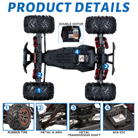 Camioneta RC HOSHI N516 1/10, Auto RC 4WD con Control Remoto, Juguetes de Vehículos con Luces, Camioneta Monstruo Todoterreno, Rock Crawler, 2 BATERÍAS