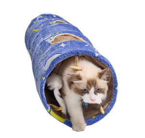 Grosir terowongan kucing bercahaya terowongan kucing dengan mainan gantung - Product Image 1