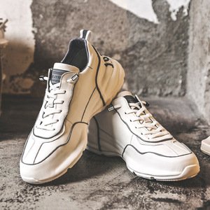 รองเท้าผ้าใบผู้ชายทรงสูง สไตล์ลำลองสำหรับฤดูร้อนปี 2026 บุผ้าฝ้าย พื้นหนา สีขาว เหมาะสำหรับเดิน - Product Image 3