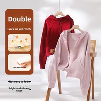 Sweat-shirt à capuche zippé en viscose pour femme, style sport, doublure polaire épaisse, cardigan thermique à manches longues