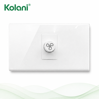 Bouton de commande de vitesse de ventilateur progressif, panneau mural dissimulé 120, 16A 250V PC blanc brillant, protection contre la surchauffe pour chambre d'hôtes