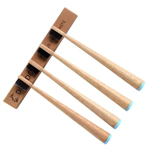 Özel yumuşak kıl eko ücretsiz ayakta bambu diş fırçası ile boyalı kolu alt