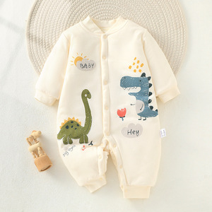Body acolchado de algodón para bebé, ropa cálida unisex para otoño e invierno para recién nacidos - Product Image 1