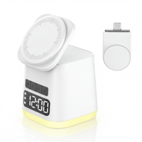 Witte 3-in-1 telefoonmagneet multifunctionele wekker draadloze oplader voor iPhone draadloze oplader