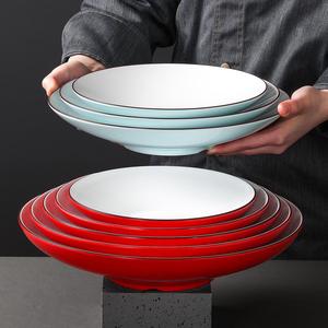 Melamine <b>Plates</b> Round Solid Color For Restaurant Hotel Use Party Dishes <b>Large</b> Deep Platters - Product Image 2