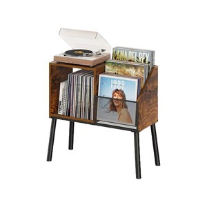 Wooden three-tiered vinyl <b>record</b> rack, retro style gramophone <b>stand</b> for living room and bedroom. - Product Image 5