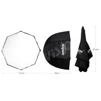 Godox Photo Studio 120cm 47in Payung Softbox Octagon Portabel untuk Flash Speedlight Speedlite Reflector TT520II V1pro
