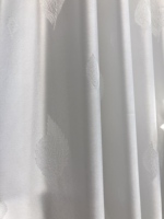 Voile Jacquard en Soie Style Song 100% Polyester, Motif Feuille de Jade : Fini Satiné Mat, Soyeux et Luxueux