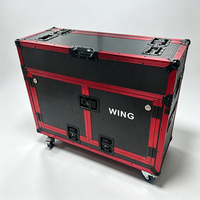 Flight case en aluminium rouge de 12 mm d'épaisseur pour Behringer WING avec roues hydrauliques, flight case pour équipement audio