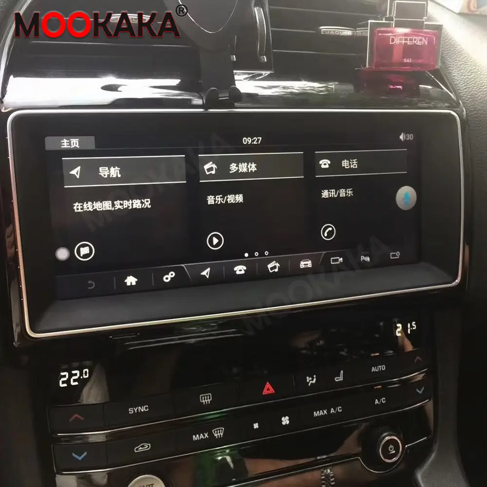 เครื่องเล่นวิทยุสำหรับรถยนต์ MOKAKA10.25 ",เครื่องนำทาง Gps วิทยุรถยนต์สำหรับ Jaguar Xe Xf Xel F-Pace 2016-2019