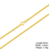 Chaîne en Or Véritable Au750 Tendance, Chaîne Cordon en Or Pur, Collier en Or Pur 18 Carats pour Femmes