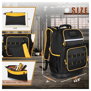 <strong>Heavy</strong> <strong>Duty</strong> Portable Contractor Working Kit Bag Rugged Multi-pockets Painting Tool <strong>Backpack</strong> - Product Image 4
