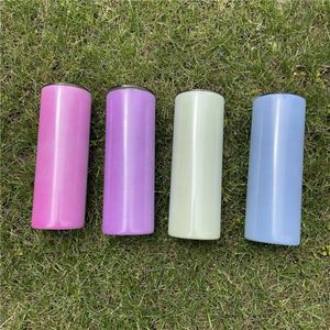 Vaso de 20 oz que Brilla en la Oscuridad, Cambia de Color con la Luz Solar, con Purpurina UV, Sensible a la Luz, para Sublimación en Blanco - Product Image 3