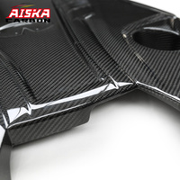 AISKA Nuevo embellecedor exterior de capó delantero de fibra de carbono real para coche, cubierta de motor de fibra de carbono seca de repuesto para Infiniti Q60 Q50 3.0T 2016+